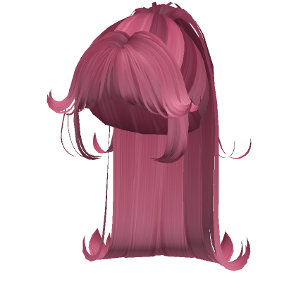Hot Pink Wispy Layered Hime Bangs W High Pony Roblox