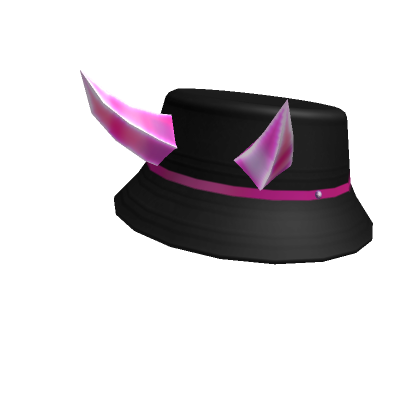 Roblox Item Black Trendy Hat w/ Pink Horns