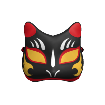 Roblox Item Black Kitsune Mask Front