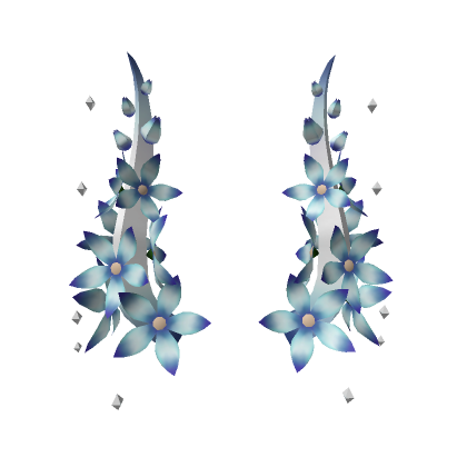 Roblox Item Floral Horns - Blue