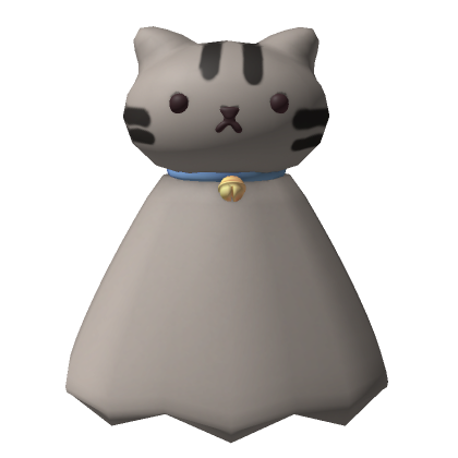 Roblox Item Cute Ghost Cat Headpet in Gray