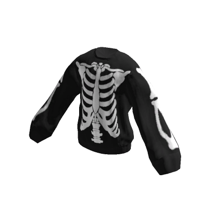Black and White Skeleton Sweater's Code & Price - RblxTrade