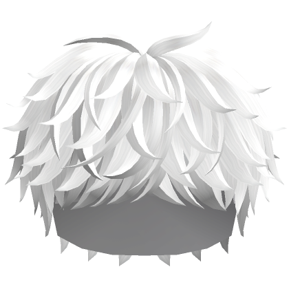 Fluffy Messy Cool Boy Hair (White)'s Code & Price - RblxTrade