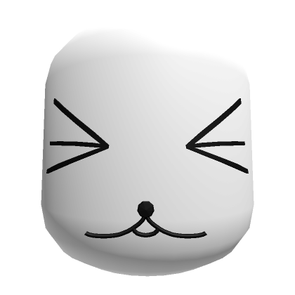 Roblox Item Cute White Shy Cat Face