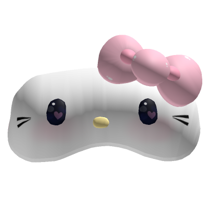 Roblox Item pink kawaii kitty sleep mask