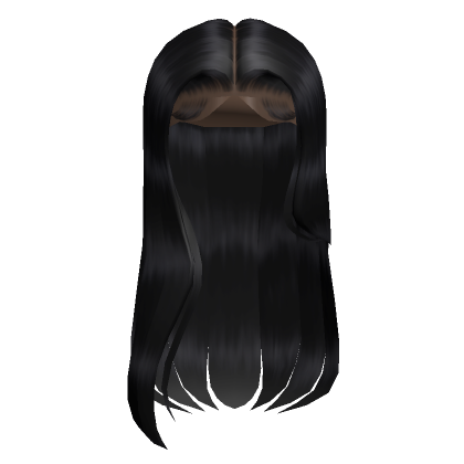 Black Windswept Middle Part Hair's Code & Price - RblxTrade