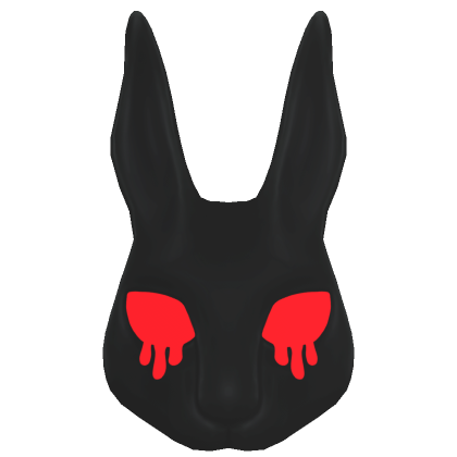Glowing Crying Black & Red Bunny Mask | Roblox Item - Rolimon's