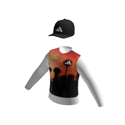 adidas Skater Orange Black Top and Black Cap Roblox