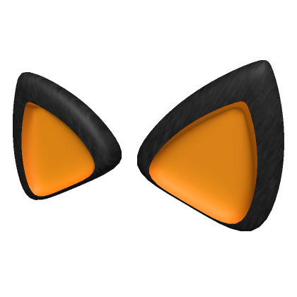Roblox Item Black & Orange Cat Ears