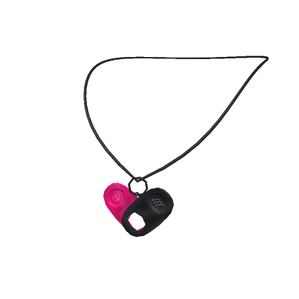 Roblox Item Pop Tab Heart Necklace 3.0 - Pink & Black