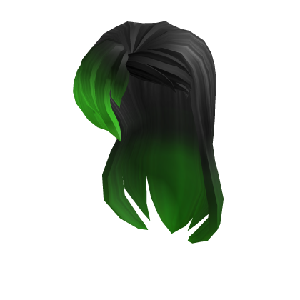 Roblox Item Long Rockstar Hair - Black & Green