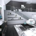 Realistic Modern House: Living Room