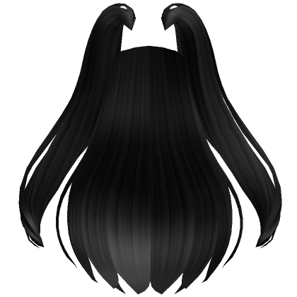 Long Hair Extensions w/ Pigtails in Black's Code & Price - RblxTrade