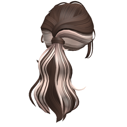 Lush Wavy Half Up Ponytail Hair in 2023  Brown hair roblox, Brown hair id,  Two toned hair