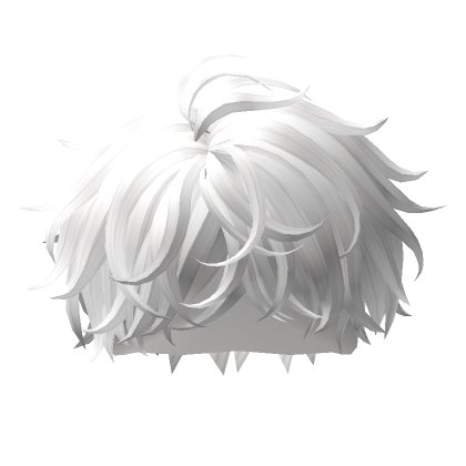 Roblox Item Messy Fluffy Hairstyle(White)