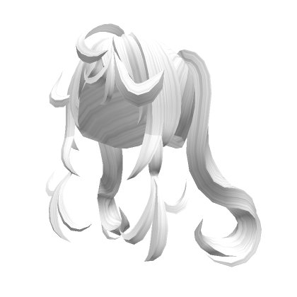 Roblox Item Messy Anime Bangs w/ Long Pigtails in White