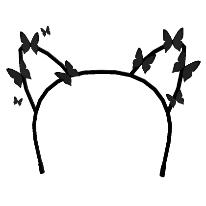 Roblox Item 🦋 Black Butterfly Cat Ear Headband 🦋