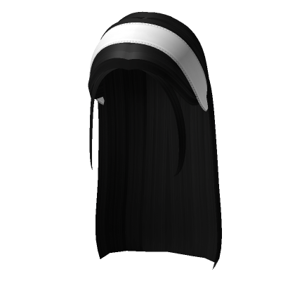 Roblox Item Black Long Sleek Hair w/ Headband
