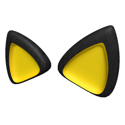 Roblox Item Black & Yellow Cat Ears