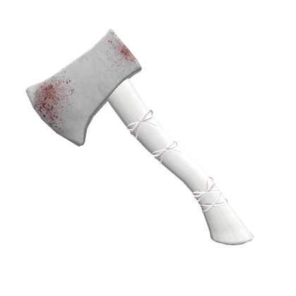 Roblox Item White bloody back axe with bows