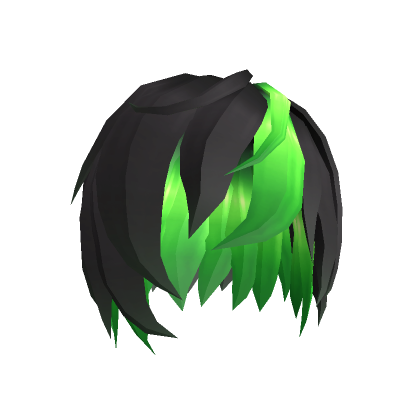 Green and black hair combo for Roblox em 2023