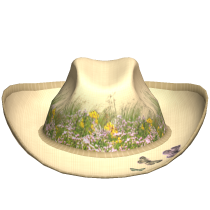 Roblox Item Straw Floral Cowboy Hat