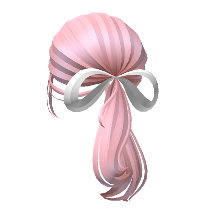 Roblox Item Preppy Clean Ponytail Hairstyle in Light Pink