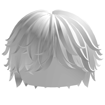 Messy Swept Fluffy Boy Hair (White)'s Code & Price - RblxTrade