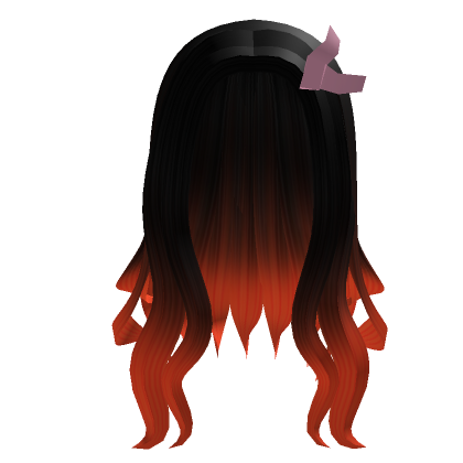 Longo Nezuko Demon Slayer Anime Cabelo Laranja Escuro - Roblox