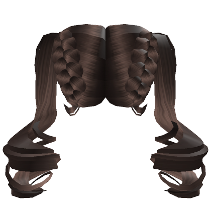 Roblox Item Upside Down French Braids Swirly Pigtails Brown
