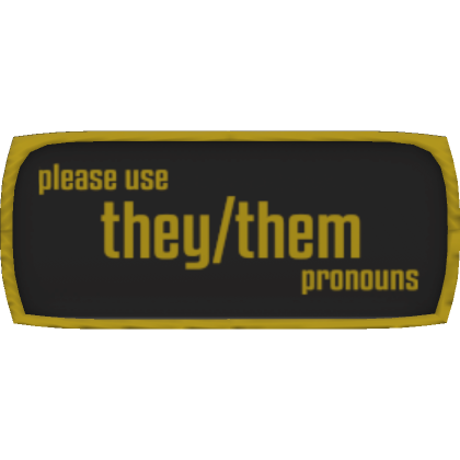 Roblox Item Y2K Pronoun Pin: They/Them