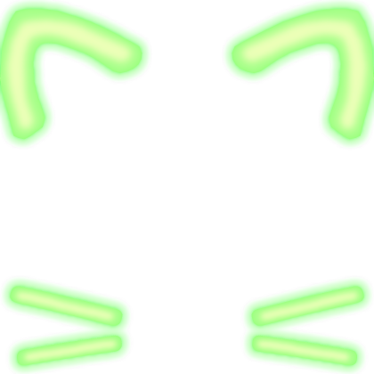 [EMISSIVE] Glowing Green Cute Cat Ear Face Filter
