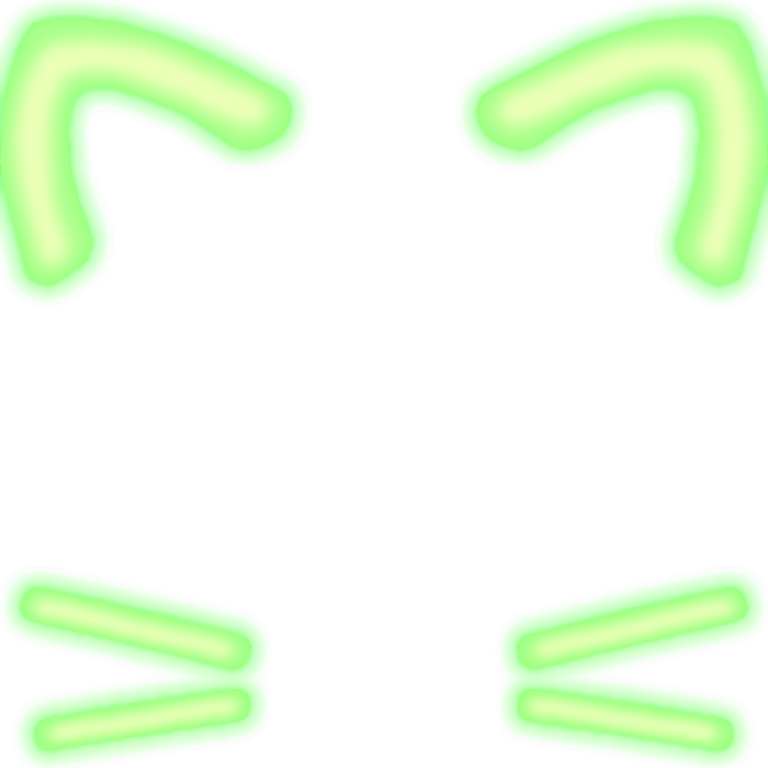 [EMISSIVE] Glowing Green Cute Cat Ear Face Filter