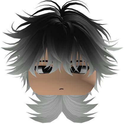 Cute Y2K emo black white hair