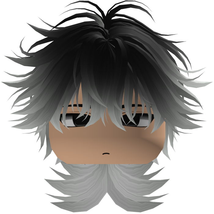 Cute Y2K emo black white hair