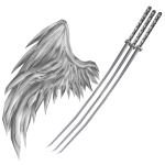 White Death Ghoul Wing & 3 Katanas