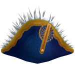 Feathered Blue and Gold Admiral's Bicorne