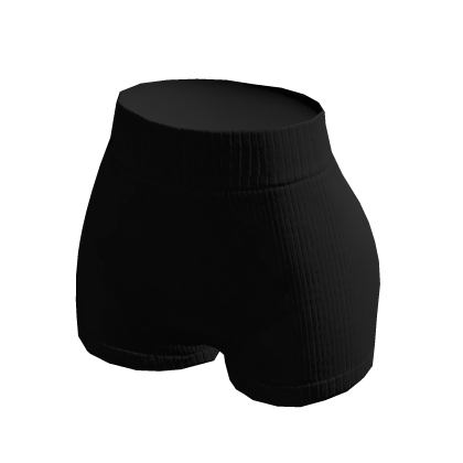 Shorts Black High Waist Knitted Basic Winter y2k thumbnail