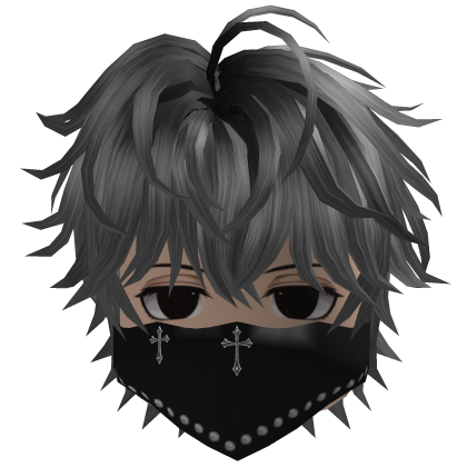 Messy Hair w/ Bandana & Glasses (Gray)