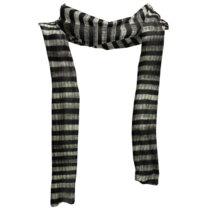 ♱ gothic grunge black white stripe long scarf 1.0