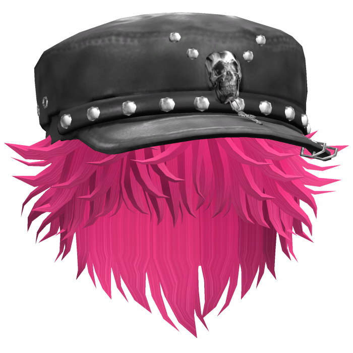 Fluffy Emo Black Beret Y2K Boy Hair (Pink)