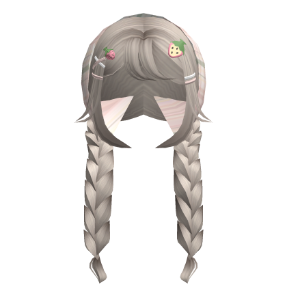 gyaru ash braided pigtails w/ strawberry Roblox item