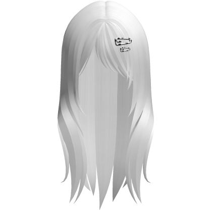 White hair with a cow-print hair clip