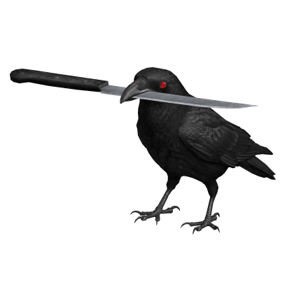 Crow w/ a Knife Red Glowing Eyes - Right Shoulder