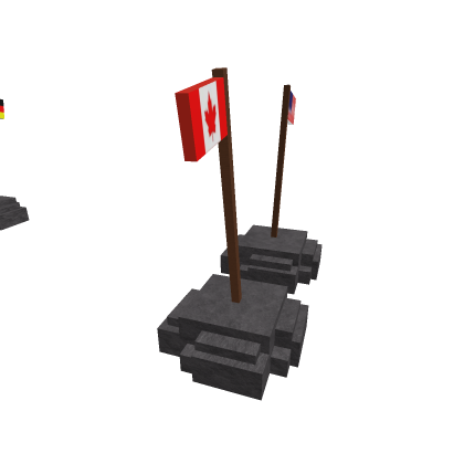 American, Canadian, German and Russian Flags