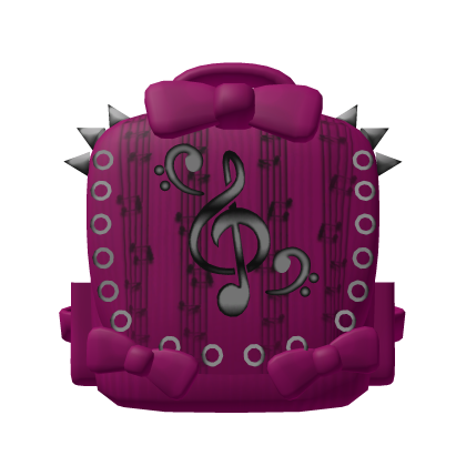 cute dark pink emo spikey musical bag Roblox item
