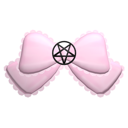  ⛧ ꒰ cute pentagram hair bow┊pink and black ♡ ꒱