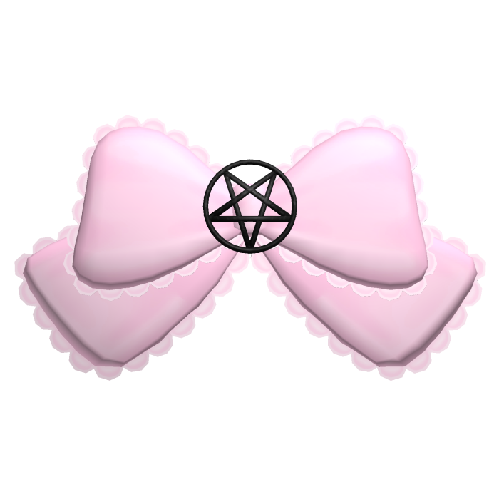  ⛧ ꒰ cute pentagram hair bow┊pink and black ♡ ꒱