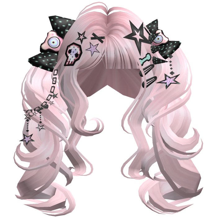 ♡ Scene Fluffy Gyaru Pigtails (Pink)