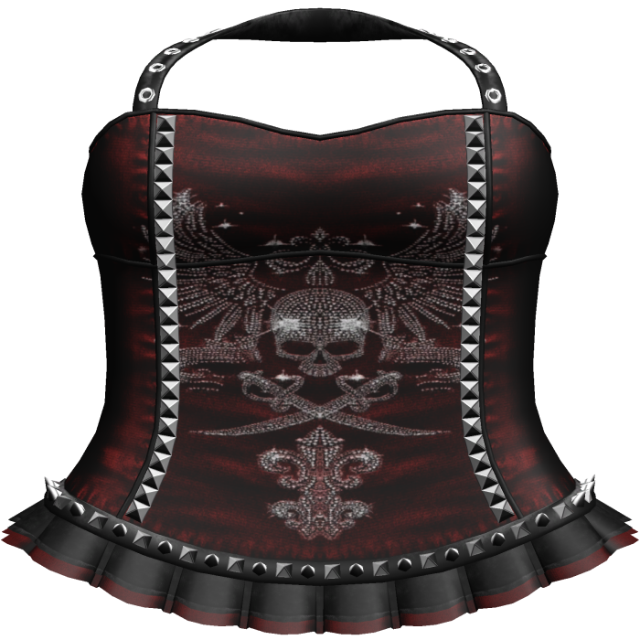 Emo Rhinestone Dress in Red & Black